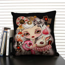 Ljojo Mermaid Linen Cushion Cover for Living Room Sofa Decoration