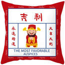 2023 Ljojo Chinese Style Text Print Sofa Pillowcase in Peach Skin Custom Color