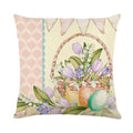 Easter Bunny Eggs Pillowcase 45x45cm Linen Pillow Covers, Ljojo Home Decor Brand