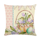 Easter Bunny Eggs Pillowcase 45x45cm Linen Pillow Covers, Ljojo Home Decor Brand