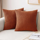 Boho Striped Corduroy Farmhouse Pillow Covers, Soft & Fluffy - Ljojo Brand