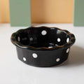 Ljojo 5.5" Ceramic Polka Dot Fruit Bowl - Korean Style Dessert Dish & Tableware