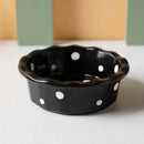 Ljojo 5.5" Ceramic Polka Dot Fruit Bowl - Korean Style Dessert Dish & Tableware
