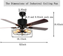 Nordic Vintage Style LED Ceiling Fan Lamps Quiet Motor Pendant Fans - Ljojo