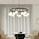 Ljojo Magic Bean Pendant Chandelier White Glass Ball LED Lighting Kids Dining Room