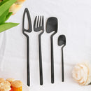 Ljojo 24-Piece Stainless Steel Cutlery Set in Matte Black Finish