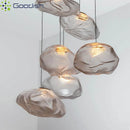 Ljojo Modern Amber Stone LED Pendant Light Chandelier for Living Room Home Decoration
