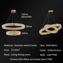Ljojo Luxury Gold Metal Crystal LED Pendant Chandeliers for Home, Restaurant, Hotel