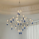 French Luxury Blue Crystal LED Pendant Chandelier by Ljojo - Romantic Art Living Dining Room Lighting