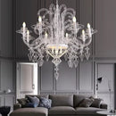 Ljojo Luxury Black Candle Chandelier Pendant Light Fixture for Living Room Dining - Nordic Design