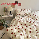 Ljojo Love Heart Bedding Set - Kid Adult Twin Full Queen Size Duvet Cover Pillowcase