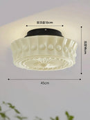 French Retro Medieval Cream Glass Ceiling Lights LED E27 Home Decorative Ceiling Lamp Ljojo