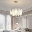 Ljojo Luxury Feather Crystal Chandelier - Cream Style Main Bedroom Lighting