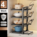 Adjustable Pot Holder with Storage Shelf for Pots, Lids, Pans, and Seasoning Bottles by Ljojo™