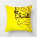 Geometric Black Yellow Cushion Covers - Ljojo Modern 18" Throw Pillow Case