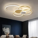 Ljojo LED Ring Ceiling Light - Gold/Black Chandelier for Home Decor