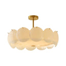 French Vintage Glass Ceiling Lamp Chandelier for Living Room by Ljojo