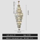 Ljojo Luxury Crystal Chandelier for Villa Living Room and Spiral Staircase