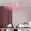 LED Pink Crystal Chandelier Water Drop Ceiling Lamp - Nordic Hot Sales - Ljojo