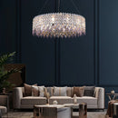 Ljojo Modern Luxury Purple Crystal Chandelier for Living Room Kitchen LED Hanging Lamp
