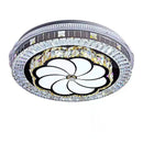 LED Circle Light Fixture Silver Crystal Pendant 500mm Diameter for Bedroom Living Room by Ljojo