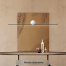 Ljojo Long Strip LED Pendant Light Marble Nordic Chandelier for Home Decor