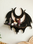 Ljojo™ Gothic Bat Moon Wall Shelf Crystal Holder Goth Home Decor