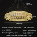 Ljojo Luxury Gold LED Crystal Chandeliers for Living & Dining Room