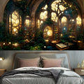 Ljojo Magic Book House Tapestry Wall Art - Bohemian Hippie Home Decoration
