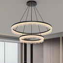 Ljojo Modern Luxury Ring Chandelier Hanging Lamp for Living Room Bedroom Kitchen Island