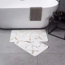 Ljojo Marble White Gold Bath Mat - Non-Slip Shower Carpet