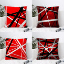 Geometric Red & Black Abstract Pillow Covers by Ljojo