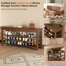 Ljojo™ Wooden Shoe Rack Bench: 3-Tier, Mid-Century Modern Design, 550lbs Capacity