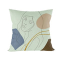 Abstract Line Drawing Girls Print Cushion Cover 45x45cm by Ljojo