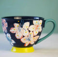 Hand-painted Ceramic Oatmeal Mug, Large Capacity Tea & Coffee Cup by Ljojo