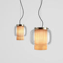 Ljojo Minimalist Glass Pendant Lamp Retro LED Hanging Light Fixture for Restaurant and Living Room