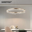 LED Pendant Light Golden Chandelier for Bedroom Living Room Hotel - Stylish Art Decor by Ljojo