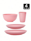 Ljojo 32-Piece Reusable Plastic Cutlery Set & Dinnerware for Home and Parties