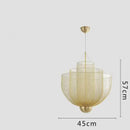 Metal Birdcage LED Pendant Lamp Minimalist Chandelier for Restaurant Bedroom Living Room Glass Pendant Light - Ljojo