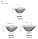 Ljojo 1100ml Glass Fruit Bowl with Gold Border, Square Hat Plate for Desserts