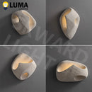 Ljojo Wabi Sabi Style Cement Wall Lamp Japanese Creative LED Light for Art Hotel Bedroom