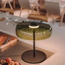 Green Glass Table Lamp for Home Office Bedroom Nightstand, Ljojo Luxury Desk Light