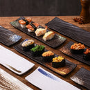 Ljojo 11 inch Ceramic Sushi Plate Saury Barbecue Sashimi Plate Square Tableware