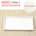Ljojo Melamine European Rectangle Plate Set Glossy Wood Grain Finish