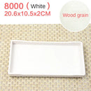Ljojo Melamine European Rectangle Plate Set Glossy Wood Grain Finish