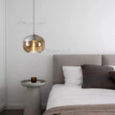 Ljojo Glass Shade Small Pendant Light Stylish Bedroom Hanging Lamp for Home Decor