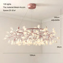 Nordic Rose Gold Firefly Chandelier Pendant Lamp for Living Room by Ljojo