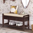 Ljojo™ Entry Shoe Bench with Cushioned Seat, 2 Drawers & Slatted Shelf
