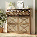 Ljojo™ 6-Drawer Shoe Cabinet with Metal Handles, Entryway Storage Solution