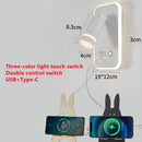 Ljojo LED Spotlight USB Rechargeable Wall Lamp for Living Room - Indoor Bedroom Decor Lighting